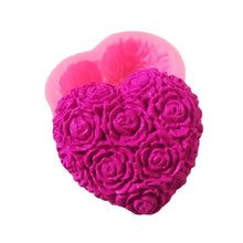 Load image into Gallery viewer, 1PC Love Heart Rose Flower Shape 3D Silicone Mold Fondant Chocolate Cake Decorating Baking Tools Moulds Mold Soap Rose Flower Heart Molds Fondant Sugar Pudding Soap Candle Mould
