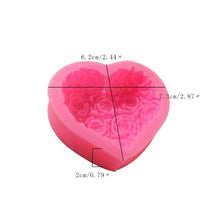 Load image into Gallery viewer, 1PC Love Heart Rose Flower Shape 3D Silicone Mold Fondant Chocolate Cake Decorating Baking Tools Moulds Mold Soap Rose Flower Heart Molds Fondant Sugar Pudding Soap Candle Mould
