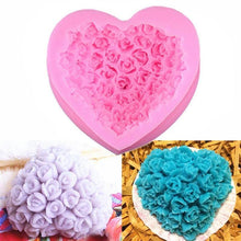 Load image into Gallery viewer, 1PC Love Heart Rose Flower Shape 3D Silicone Mold Fondant Chocolate Cake Decorating Baking Tools Moulds Mold Soap Rose Flower Heart Molds Fondant Sugar Pudding Soap Candle Mould
