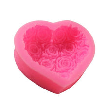 Load image into Gallery viewer, 1PC Love Heart Rose Flower Shape 3D Silicone Mold Fondant Chocolate Cake Decorating Baking Tools Moulds Mold Soap Rose Flower Heart Molds Fondant Sugar Pudding Soap Candle Mould
