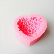 Load image into Gallery viewer, 1PC Love Heart Rose Flower Shape 3D Silicone Mold Fondant Chocolate Cake Decorating Baking Tools Moulds Mold Soap Rose Flower Heart Molds Fondant Sugar Pudding Soap Candle Mould
