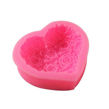 Load image into Gallery viewer, 1PC Love Heart Rose Flower Shape 3D Silicone Mold Fondant Chocolate Cake Decorating Baking Tools Moulds Mold Soap Rose Flower Heart Molds Fondant Sugar Pudding Soap Candle Mould
