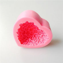 Load image into Gallery viewer, 1PC Love Heart Rose Flower Shape 3D Silicone Mold Fondant Chocolate Cake Decorating Baking Tools Moulds Mold Soap Rose Flower Heart Molds Fondant Sugar Pudding Soap Candle Mould
