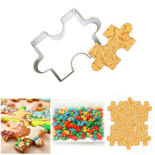 Load image into Gallery viewer, 1PC Reusable Christmas Cookie Shape Stainless Steel Cookie Cutter Biscuit Mold Dessert Bakeware Cake Mold Cookie Stamp Fondant Cutter Stainless Steel Puzzle Shaped Cookie Cutter Biscuit Baking Tools Accessories
