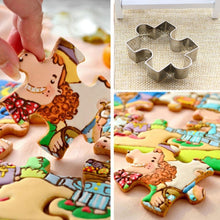 Load image into Gallery viewer, 1PC Reusable Christmas Cookie Shape Stainless Steel Cookie Cutter Biscuit Mold Dessert Bakeware Cake Mold Cookie Stamp Fondant Cutter Stainless Steel Puzzle Shaped Cookie Cutter Biscuit Baking Tools Accessories
