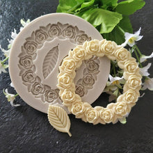 Load image into Gallery viewer, 1PC Rosette Leaves Silicone Mold Cake Chocolate Mold Picture Frame Frame Sugar Baking Mold Molding Silicone Picture Frames Fondant Molds Photo Mirror Silicone Wedding Cake Decorating Mold
