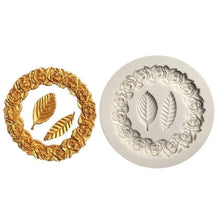 Load image into Gallery viewer, 1PC Rosette Leaves Silicone Mold Cake Chocolate Mold Picture Frame Frame Sugar Baking Mold Molding Silicone Picture Frames Fondant Molds Photo Mirror Silicone Wedding Cake Decorating Mold

