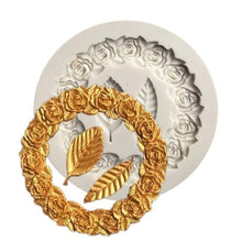 Load image into Gallery viewer, 1PC Rosette Leaves Silicone Mold Cake Chocolate Mold Picture Frame Frame Sugar Baking Mold Molding Silicone Picture Frames Fondant Molds Photo Mirror Silicone Wedding Cake Decorating Mold
