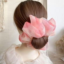 Load image into Gallery viewer, 1PC Spring Summer Net Yarn Hair Bow Scrunchies Large Chiffon Women Elastic Hair Band Ponytail Holder Hair Tie Ponytail Holder Accessories for Women Girls
