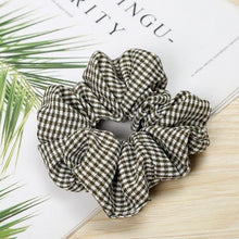 Load image into Gallery viewer, 1PC Vintage Scrunchie Stretch Headband Dot Plaid Scrunchies Women Elastic Hair Bands Girls Hair Ties Striped Ponytail Holder Accessories for Women
