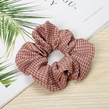 Load image into Gallery viewer, 1PC Vintage Scrunchie Stretch Headband Dot Plaid Scrunchies Women Elastic Hair Bands Girls Hair Ties Striped Ponytail Holder Accessories for Women
