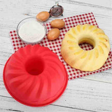 Load image into Gallery viewer, 1pcs Big Round Swirl Shape Silicone Butter Cake Mould Kitchen Baking Form Tools For Cake Bakery Baking Dish Bakeware Mold Silicone Fluted Pan Cake Nonstick Jelly Molds Tube For Baking 7*5*3cm
