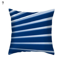 Load image into Gallery viewer, 1Pcs Blue Pattern Cushion Cover Polyester Pillowcase Decorative Navy Blue White Pillow Covers Pillow Case Blue Home Bedroom Sofa Decor Pillow Cover
