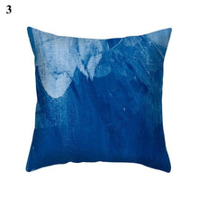 Load image into Gallery viewer, 1Pcs Blue Pattern Cushion Cover Polyester Pillowcase Decorative Navy Blue White Pillow Covers Pillow Case Blue Home Bedroom Sofa Decor Pillow Cover
