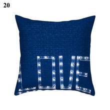 Load image into Gallery viewer, 1Pcs Blue Pattern Cushion Cover Polyester Pillowcase Decorative Navy Blue White Pillow Covers Pillow Case Blue Home Bedroom Sofa Decor Pillow Cover
