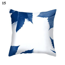 Load image into Gallery viewer, 1Pcs Blue Pattern Cushion Cover Polyester Pillowcase Decorative Navy Blue White Pillow Covers Pillow Case Blue Home Bedroom Sofa Decor Pillow Cover
