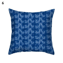 Load image into Gallery viewer, 1Pcs Blue Pattern Cushion Cover Polyester Pillowcase Decorative Navy Blue White Pillow Covers Pillow Case Blue Home Bedroom Sofa Decor Pillow Cover
