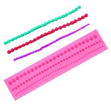 Load image into Gallery viewer, 1pcs Cake Fondant Silicone Mold Lace Flower Cake Border Sugarcraft Pastry Mold Bakeware Kitchen Baking Decorating Tool Silicone Fondant Cake Decoration Mould Round Pearls Bubbles Molds Rope Bead Border Mold Chain Mold Gum Pastry Sugar Craft Chocolate Clay
