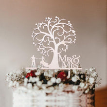 Load image into Gallery viewer, 1Pcs Hollow Letter Love Just Married Mr &amp; Mrs Cake Topper Mr and Mrs Cake Toppers Wooden Wedding Cake Topper Party Cake Decoration Mr And Mrs Cake Topper Bride and Groom Wooden Wedding Cake Topper For Wedding Party Supplies
