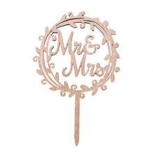 Load image into Gallery viewer, 1Pcs Hollow Letter Love Just Married Mr &amp; Mrs Cake Topper Mr and Mrs Cake Toppers Wooden Wedding Cake Topper Party Cake Decoration Mr And Mrs Cake Topper Bride and Groom Wooden Wedding Cake Topper For Wedding Party Supplies
