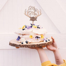 Load image into Gallery viewer, 1Pcs Hollow Letter Love Just Married Mr &amp; Mrs Cake Topper Mr and Mrs Cake Toppers Wooden Wedding Cake Topper Party Cake Decoration Mr And Mrs Cake Topper Bride and Groom Wooden Wedding Cake Topper For Wedding Party Supplies
