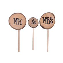 Load image into Gallery viewer, 1Pcs Hollow Letter Love Just Married Mr &amp; Mrs Cake Topper Mr and Mrs Cake Toppers Wooden Wedding Cake Topper Party Cake Decoration Mr And Mrs Cake Topper Bride and Groom Wooden Wedding Cake Topper For Wedding Party Supplies
