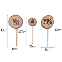 Load image into Gallery viewer, 1Pcs Hollow Letter Love Just Married Mr &amp; Mrs Cake Topper Mr and Mrs Cake Toppers Wooden Wedding Cake Topper Party Cake Decoration Mr And Mrs Cake Topper Bride and Groom Wooden Wedding Cake Topper For Wedding Party Supplies
