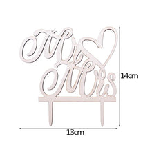 Load image into Gallery viewer, 1Pcs Hollow Letter Love Just Married Mr &amp; Mrs Cake Topper Mr and Mrs Cake Toppers Wooden Wedding Cake Topper Party Cake Decoration Mr And Mrs Cake Topper Bride and Groom Wooden Wedding Cake Topper For Wedding Party Supplies
