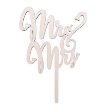 Load image into Gallery viewer, 1Pcs Hollow Letter Love Just Married Mr &amp; Mrs Cake Topper Mr and Mrs Cake Toppers Wooden Wedding Cake Topper Party Cake Decoration Mr And Mrs Cake Topper Bride and Groom Wooden Wedding Cake Topper For Wedding Party Supplies
