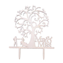 Load image into Gallery viewer, 1Pcs Hollow Letter Love Just Married Mr &amp; Mrs Cake Topper Mr and Mrs Cake Toppers Wooden Wedding Cake Topper Party Cake Decoration Mr And Mrs Cake Topper Bride and Groom Wooden Wedding Cake Topper For Wedding Party Supplies

