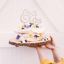 Load image into Gallery viewer, 1Pcs Hollow Letter Love Just Married Mr &amp; Mrs Cake Topper Mr and Mrs Cake Toppers Wooden Wedding Cake Topper Party Cake Decoration Mr And Mrs Cake Topper Bride and Groom Wooden Wedding Cake Topper For Wedding Party Supplies
