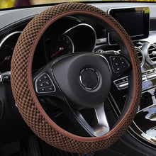 Load image into Gallery viewer, 1Pcs Ice Silk Steering Wheel Cover Non-Slip Car Wheel Cover Protector Breathable Microfiber Universal For Leather Viscose, Breathable, Anti-Slip Steering Wheel Cover Wear-resistant Anti-slip Car Accessories Black Red Rose Gray Beige Purple
