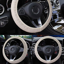Load image into Gallery viewer, 1Pcs Ice Silk Steering Wheel Cover Non-Slip Car Wheel Cover Protector Breathable Microfiber Universal For Leather Viscose, Breathable, Anti-Slip Steering Wheel Cover Wear-resistant Anti-slip Car Accessories Black Red Rose Gray Beige Purple
