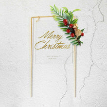 Load image into Gallery viewer, 1Pcs Metal Happy Birthday Cake Topper Artificial flowers Cake Toppers Happy Birthday Cake Topper Metal And Acrylic Cake Decoration With Pink Artificial Flower Cluster For DIY Baby Shower Birthday Party Decoration Baking Decor
