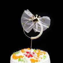 Load image into Gallery viewer, 1Pcs Metal Happy Birthday Cake Topper Artificial flowers Cake Toppers Happy Birthday Cake Topper Metal And Acrylic Cake Decoration With Pink Artificial Flower Cluster For DIY Baby Shower Birthday Party Decoration Baking Decor
