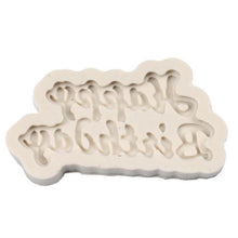 Load image into Gallery viewer, 1Pcs Silicone 3D Happy Birthday Shaped Fondant Chocolate Molds Letter Chocolate Fondant Cake Decorating Tools Mould Happy Birthday Silicone Molds Letter Silicone Molds Happy Birthday Cake Molds Chocolate Mold Candy Fondant Mold Cake Decoration
