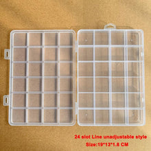 Load image into Gallery viewer, 1pcs Square Transparent Plastic Storage Box Case 10/24 Slot Adjustable for Jewelry Beads Earring Case Organizer Plastic Pearl Container for Jewelry and Other Cosmetic Products
