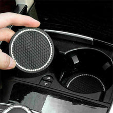 Load image into Gallery viewer, 1PCS Universal 7cm Car Style Coasters Pad Pink Cup Holder Mat Rhinestone Waterproof Anti Slip Vehicle Bling Car Coasters Pink PVC Travel Auto Cup Holder Insert Coaster Anti Slip Crystal Vehicle Interior Accessories Cup Mats For Women Girl
