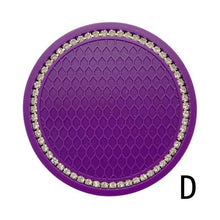 Load image into Gallery viewer, 1PCS Universal 7cm Car Style Coasters Pad Pink Cup Holder Mat Rhinestone Waterproof Anti Slip Vehicle Bling Car Coasters Pink PVC Travel Auto Cup Holder Insert Coaster Anti Slip Crystal Vehicle Interior Accessories Cup Mats For Women Girl
