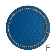 Load image into Gallery viewer, 1PCS Universal 7cm Car Style Coasters Pad Pink Cup Holder Mat Rhinestone Waterproof Anti Slip Vehicle Bling Car Coasters Pink PVC Travel Auto Cup Holder Insert Coaster Anti Slip Crystal Vehicle Interior Accessories Cup Mats For Women Girl
