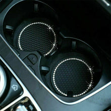 Load image into Gallery viewer, 1PCS Universal 7cm Car Style Coasters Pad Pink Cup Holder Mat Rhinestone Waterproof Anti Slip Vehicle Bling Car Coasters Pink PVC Travel Auto Cup Holder Insert Coaster Anti Slip Crystal Vehicle Interior Accessories Cup Mats For Women Girl
