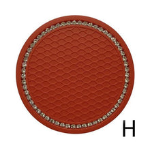 Load image into Gallery viewer, 1PCS Universal 7cm Car Style Coasters Pad Pink Cup Holder Mat Rhinestone Waterproof Anti Slip Vehicle Bling Car Coasters Pink PVC Travel Auto Cup Holder Insert Coaster Anti Slip Crystal Vehicle Interior Accessories Cup Mats For Women Girl
