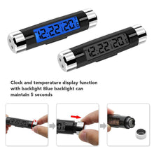 Load image into Gallery viewer, 2 In 1 Car Vehicle LCD Digital Display Automotive Thermometer Clock Portable Car Auto Dashboard Digital Clocks with Black Light And LCD Screen Adjustable Vehicle Temperature Gauge Support Clock
