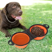 Load image into Gallery viewer, 2-in-1 Collapsible Double Dog Bowl

