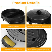 Load image into Gallery viewer, 2-in-1 Electric Hot Pot with Bbq Grill Cooker 2200W

