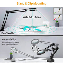 Load image into Gallery viewer, 2-in-1 LED Magnifier Desk Lamp with 8x Magnifying Glass
