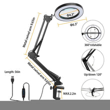 Load image into Gallery viewer, 2-in-1 LED Magnifier Desk Lamp with 8x Magnifying Glass
