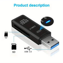 Load image into Gallery viewer, 2-in-1 Multi Card Reader USB 3.0 Micro SD TF Card Memory Flash Drive Adapter
