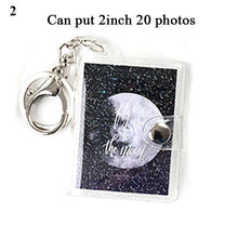 Load image into Gallery viewer, 2 Inch Photo Album PVC Sequins Transparent Sticker &amp; Name Card Holder 16 Pockets Photo Holder Business Card Bag Mini Photo Holds Photos with Key Chain Album Gifts
