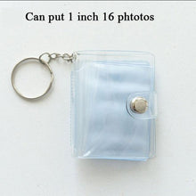 Load image into Gallery viewer, 2 Inch Photo Album PVC Sequins Transparent Sticker &amp; Name Card Holder 16 Pockets Photo Holder Business Card Bag Mini Photo Holds Photos with Key Chain Album Gifts
